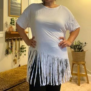 BOOHOO pair of 2 plus size fringed swim coverup tops